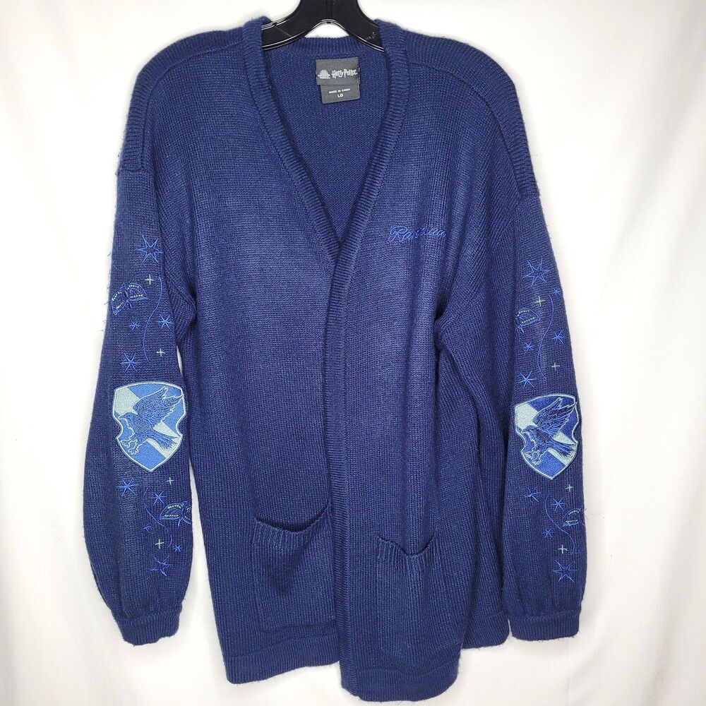 Hot Topic Harry Potter Ravenclaw Oversized Open Cardigan Knit Sweater L